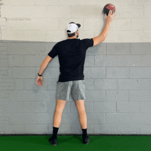 Medicine ball wall taps exercise