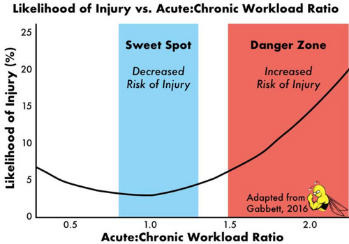 Acute chronic workload ratio chart