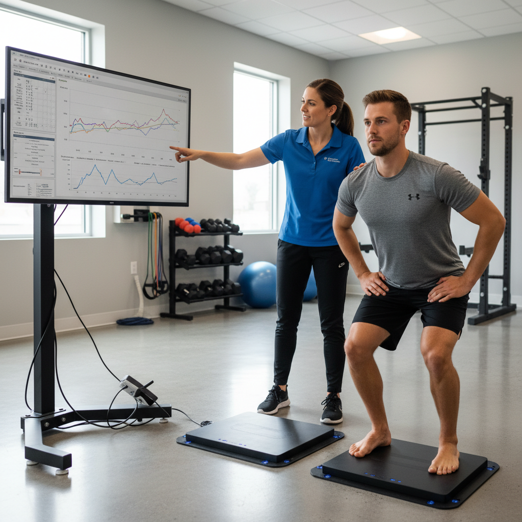 Advanced force plate technology for sports performance training in Pewaukee physical therapy